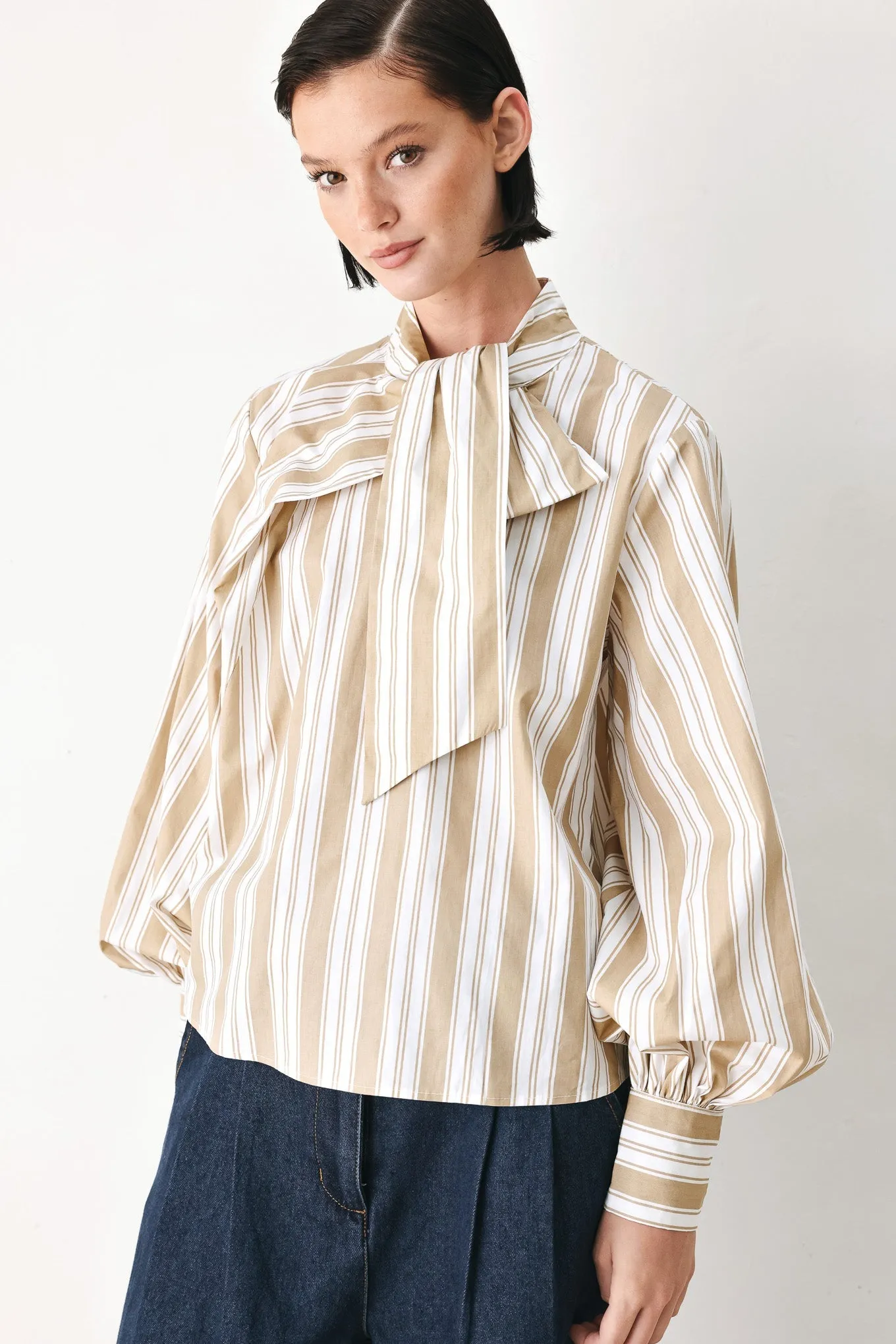 Champagne Stripe Muse Woven Top sold by Zulily product image thumbnail 5