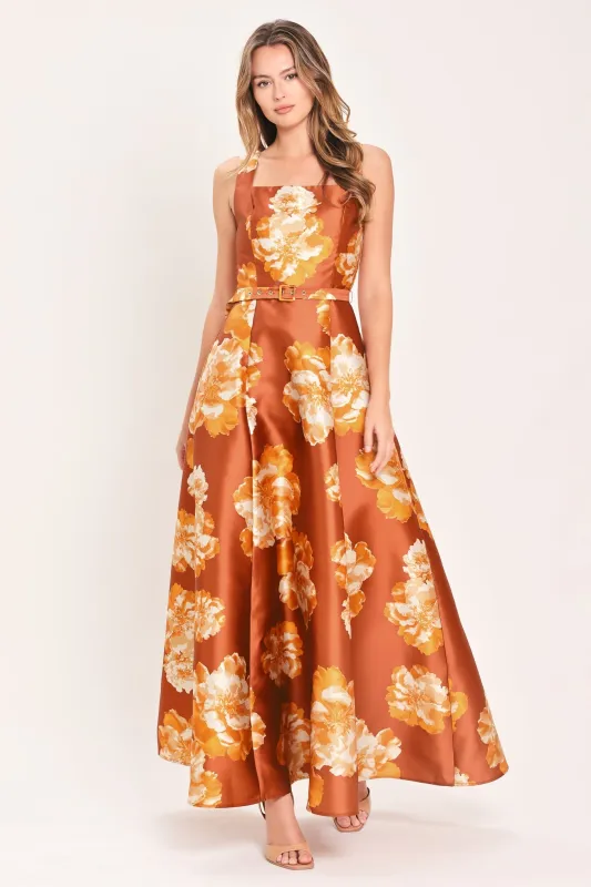 Fireside Floral Reverie Woven Maxi Dress made by Flying Tomato
