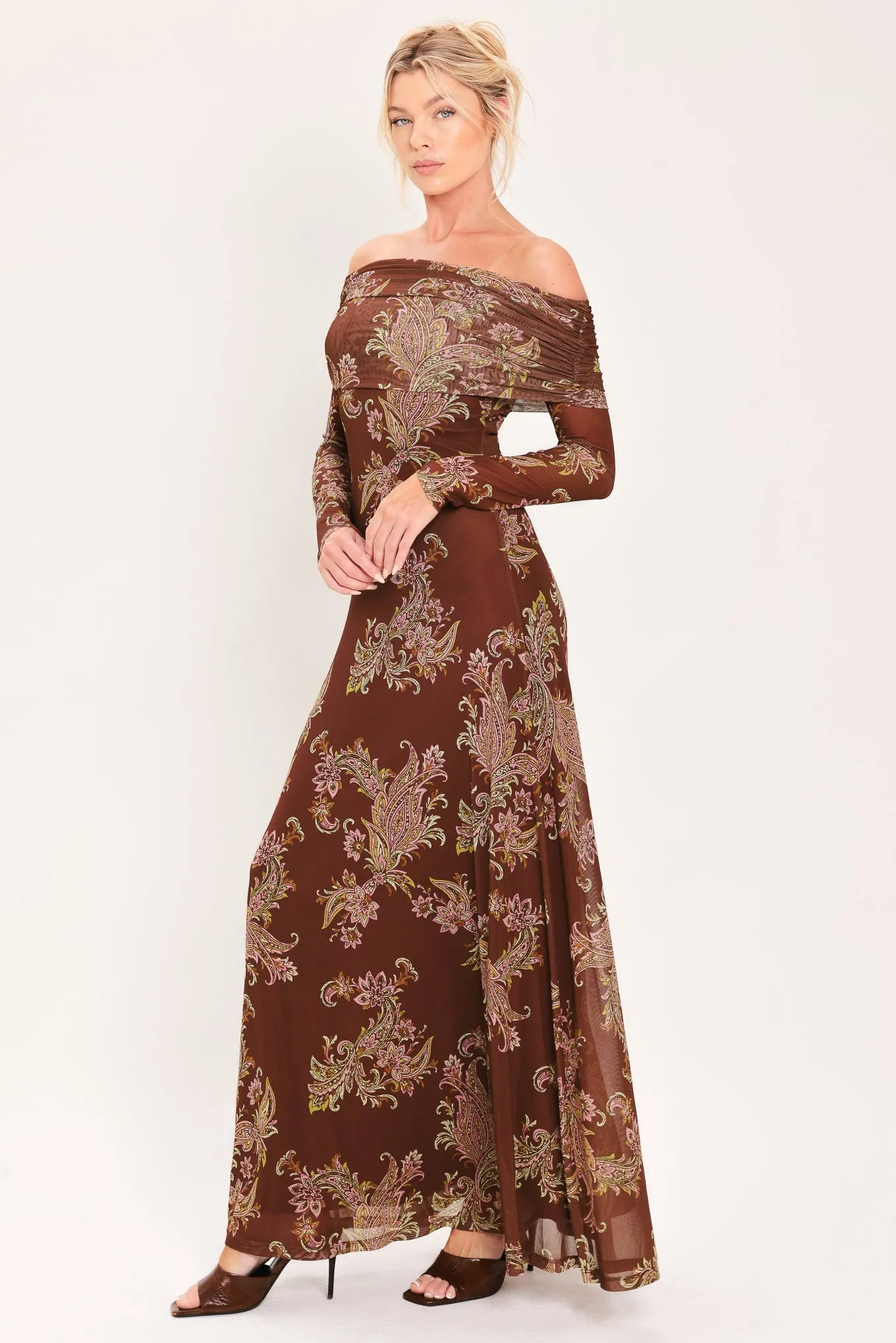 Burnt Sienna Serenade Power Mesh Maxi Maxi Dress sold by Zulily product image thumbnail 5