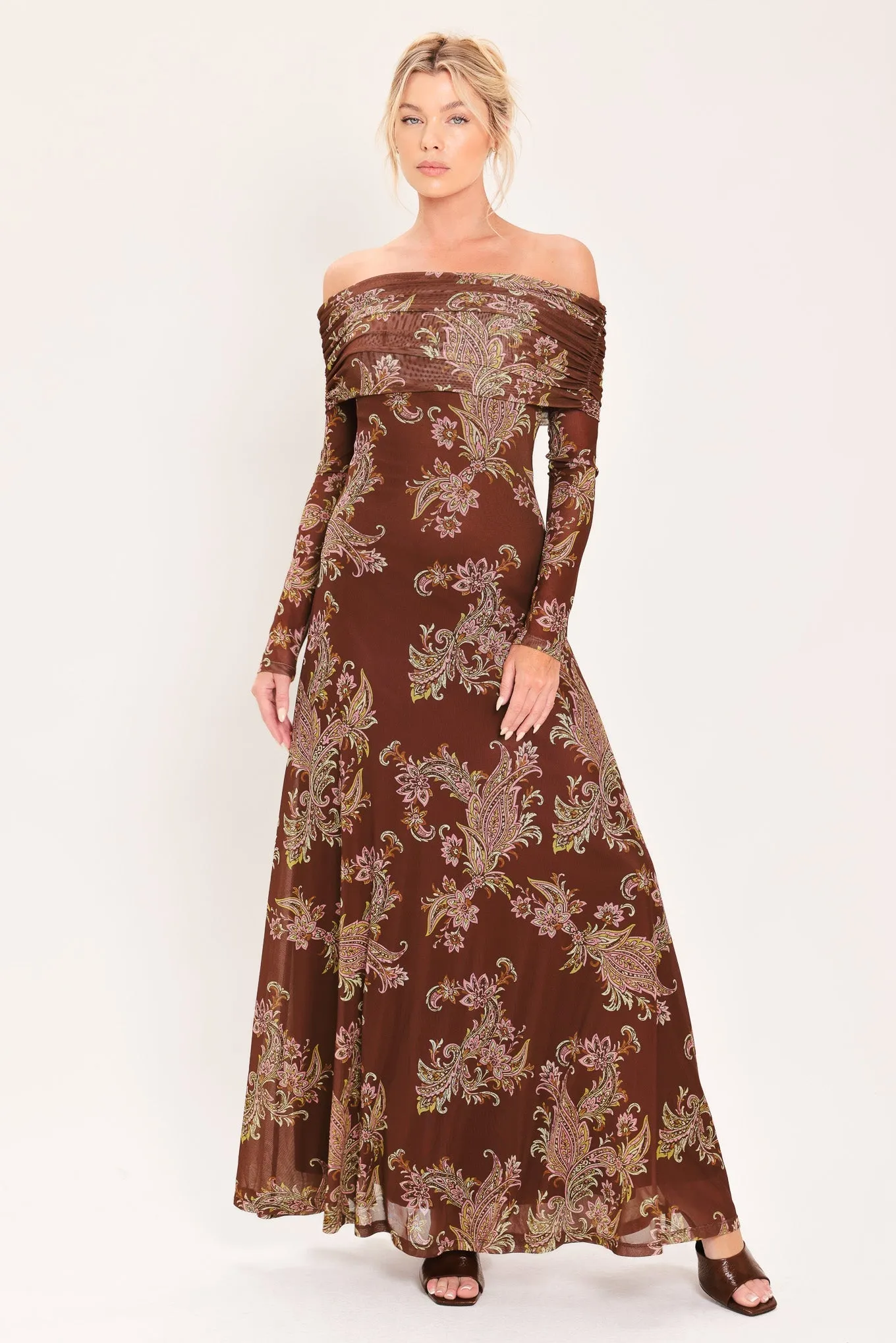 Burnt Sienna Serenade Power Mesh Maxi Maxi Dress sold by Zulily product image thumbnail 3
