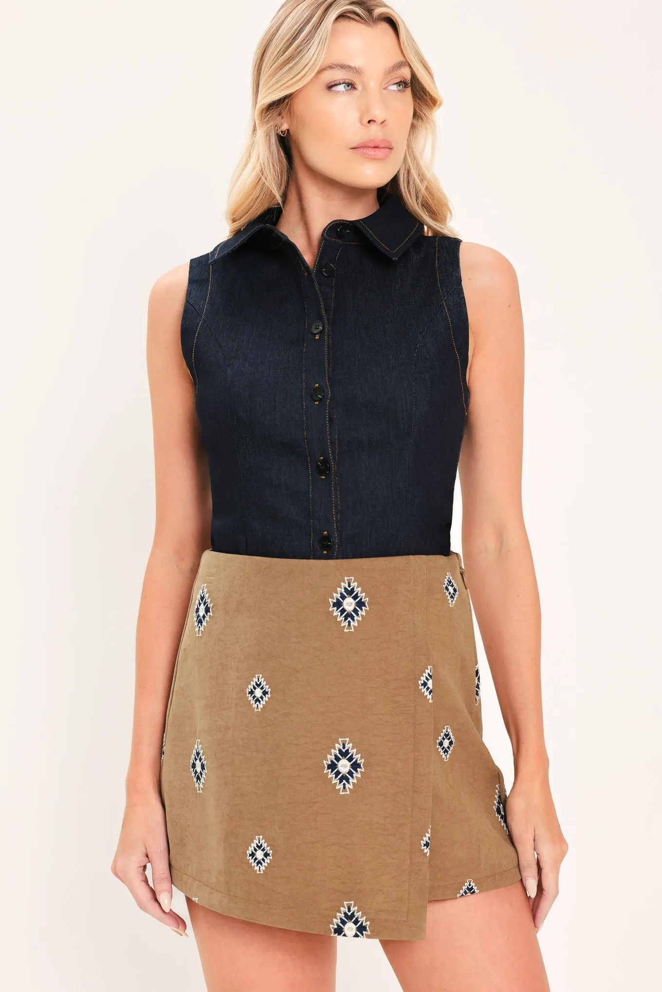 Canyon Motif Flirt Faux Suede Skort sold by Zulily product image thumbnail 3