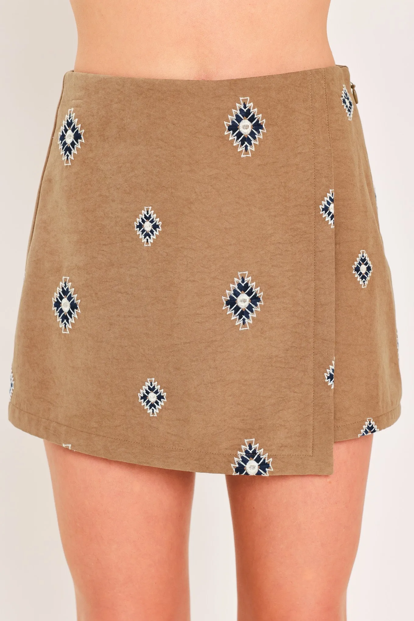 Canyon Motif Flirt Faux Suede Skort sold by Zulily