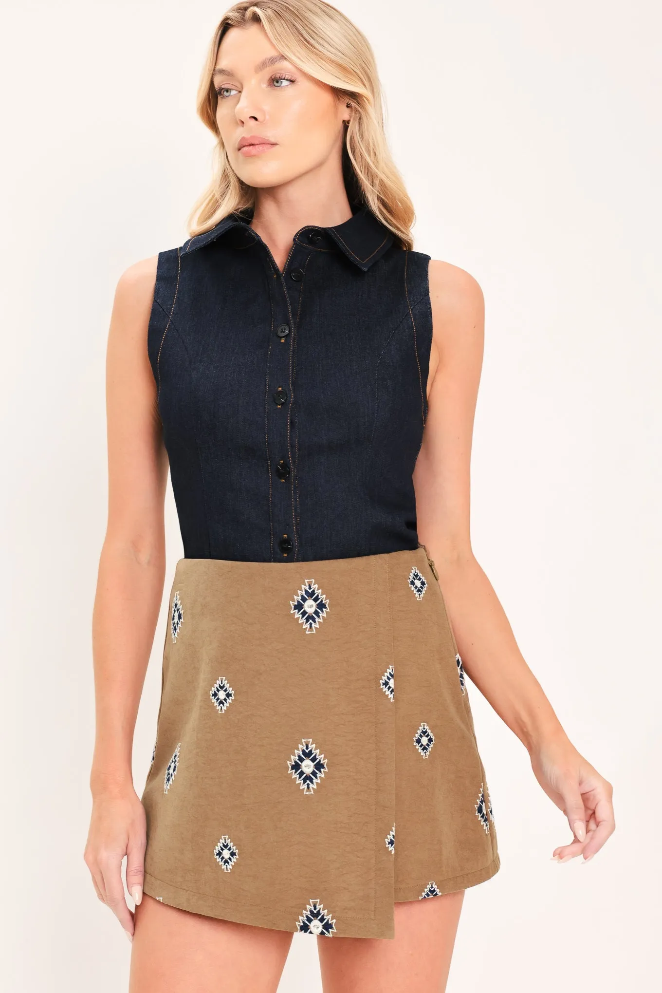 Canyon Motif Flirt Faux Suede Skort sold by Zulily product image thumbnail 5