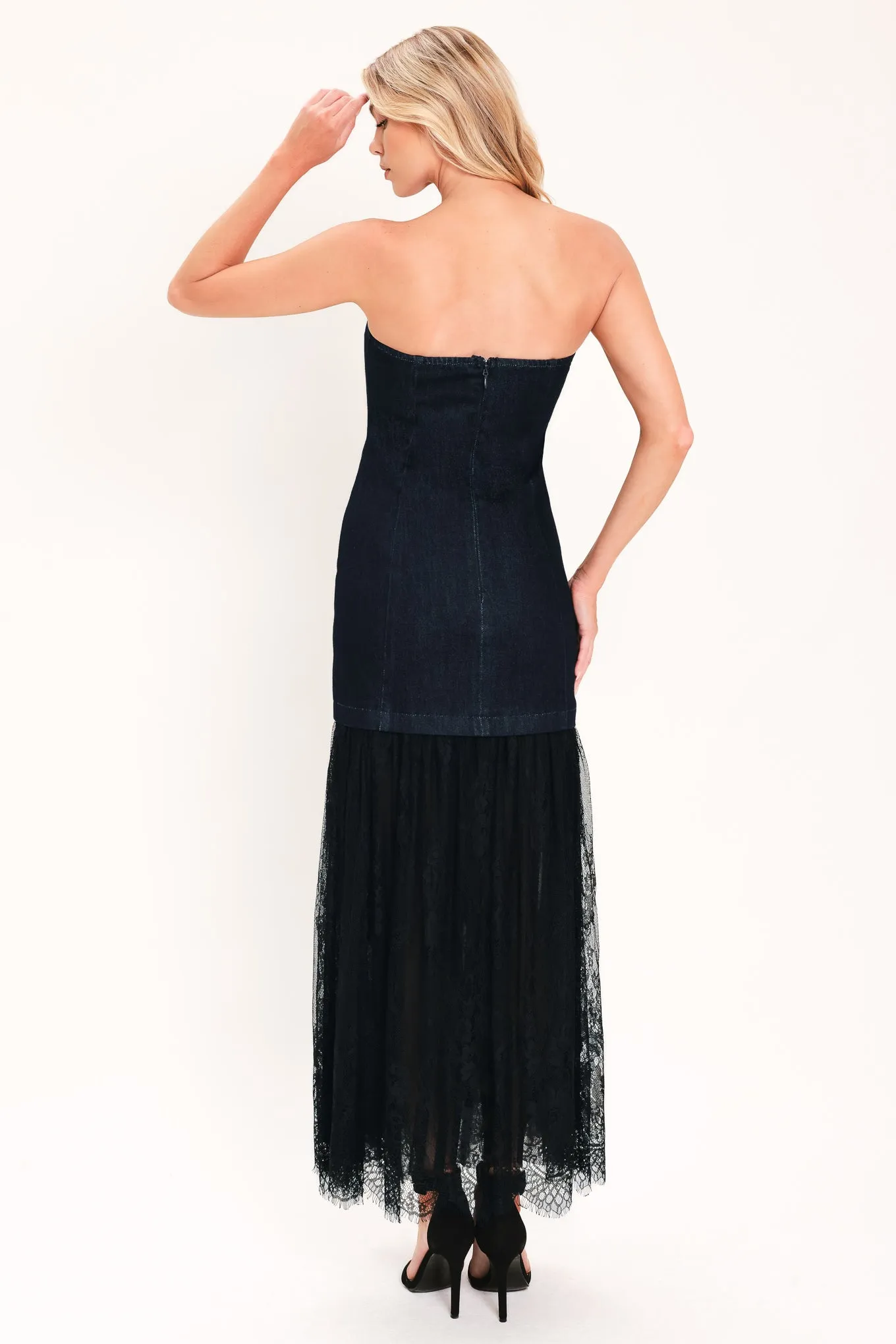 Midnight Column Muse Denim Tube Dress sold by Zulily product image thumbnail 5
