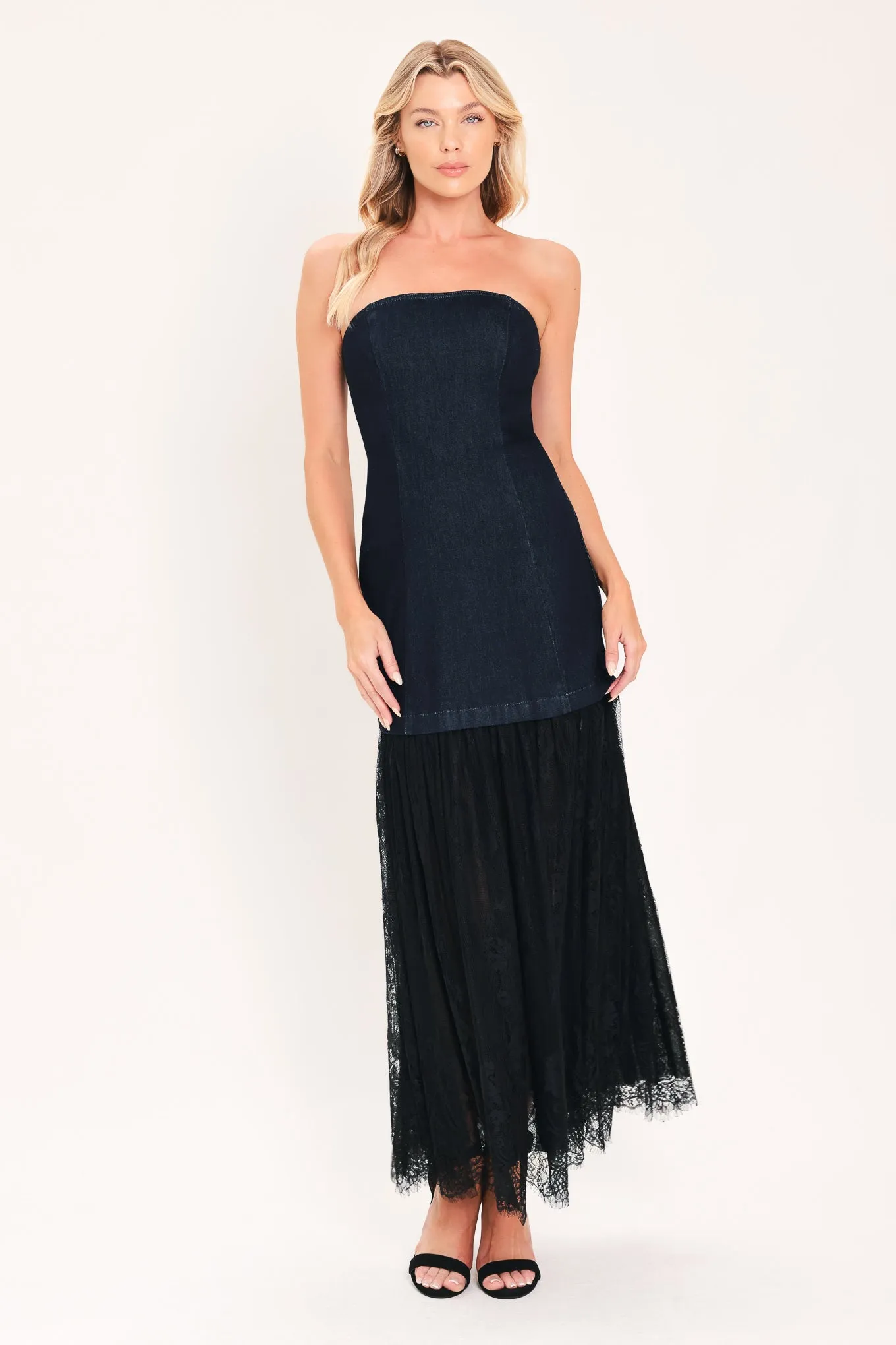 Midnight Column Muse Denim Tube Dress sold by Zulily product image thumbnail 4