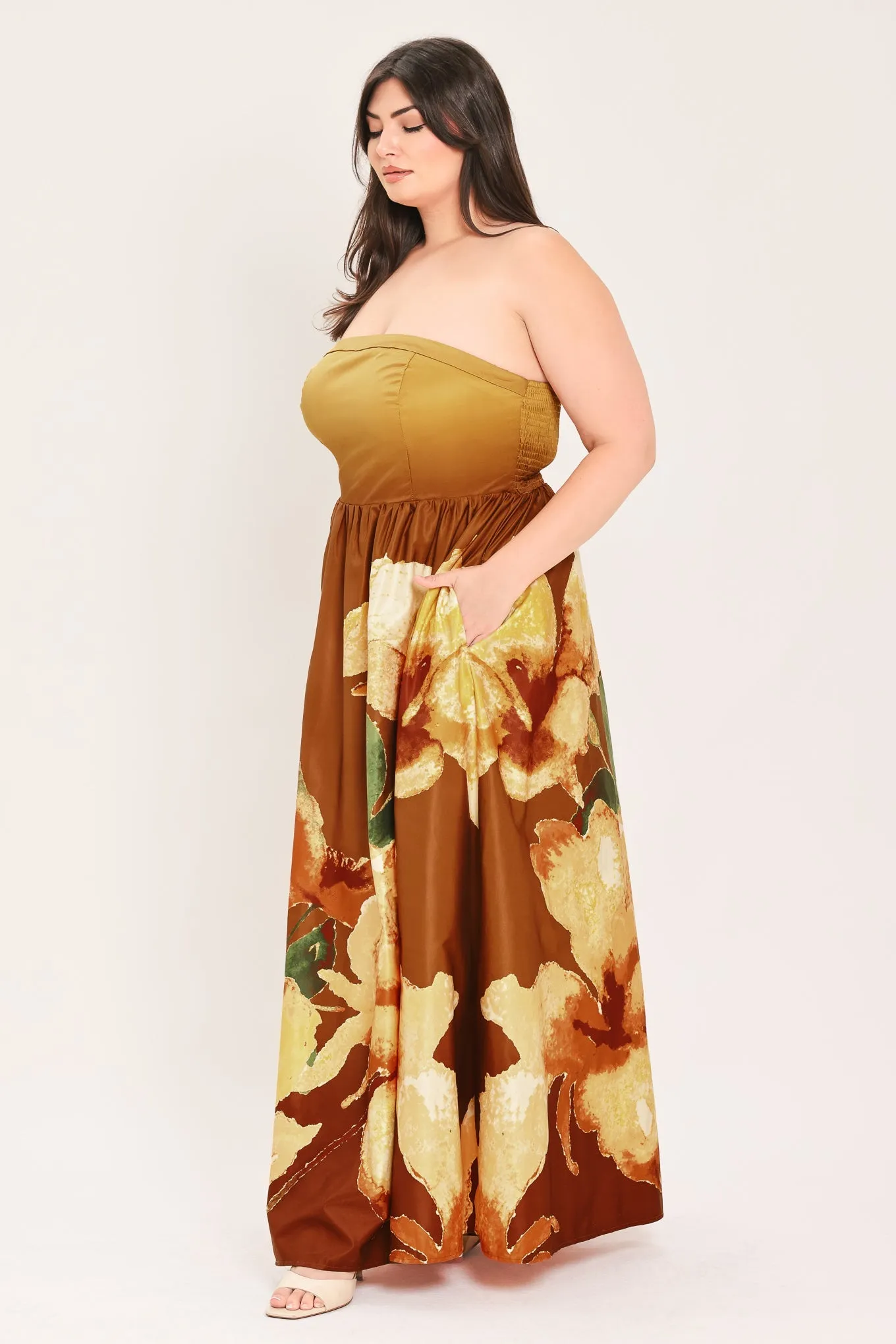 Bronze Blossom Muse Woven Maxi Dress sold by Zulily product image thumbnail 5