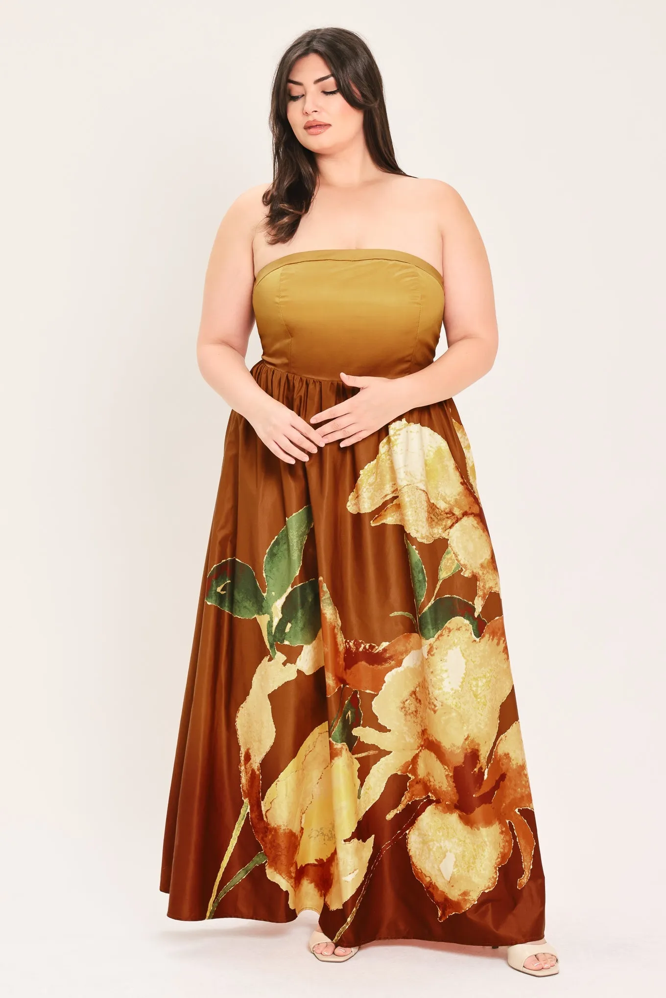 Bronze Blossom Muse Woven Maxi Dress sold by Zulily product image thumbnail 3