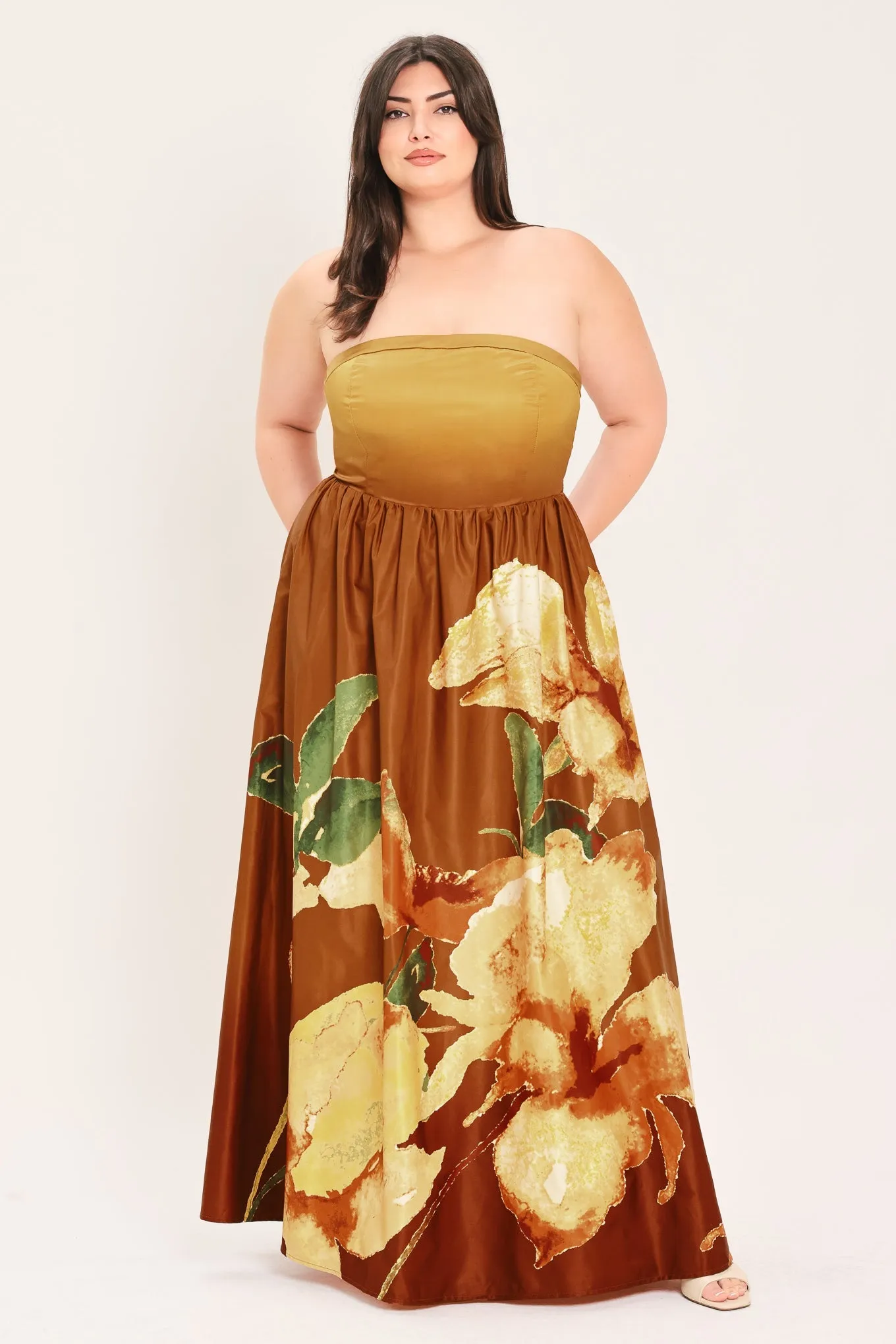 Bronze Blossom Muse Woven Maxi Dress sold by Zulily product image thumbnail 4