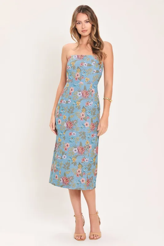Celestial Garden Jacquard Woven Tube Dress made by Flying Tomato