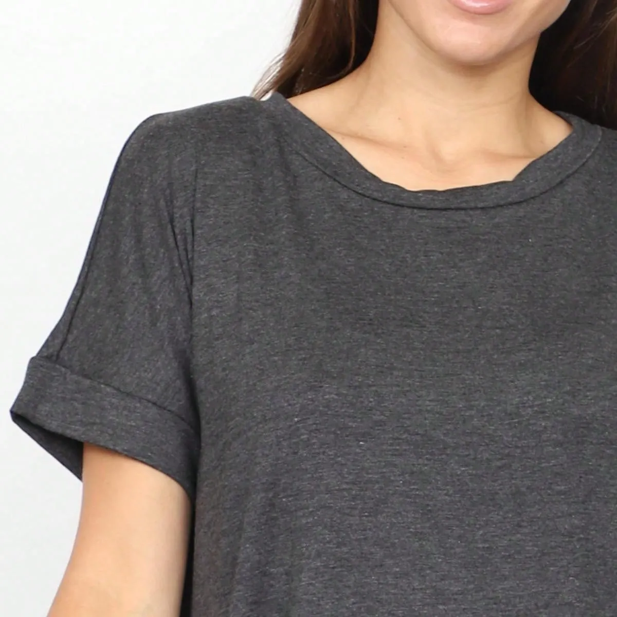 Summer Boho Retro Cool Solid Color Soft Rayon Every Day High And Low Top Shirt Blouse | Small-3 XL sold by Zulily product image thumbnail 5