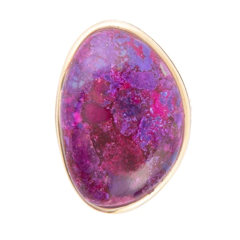Aruba Purple Turquoise Golden Statement Ring sold by Zulily product image thumbnail 3