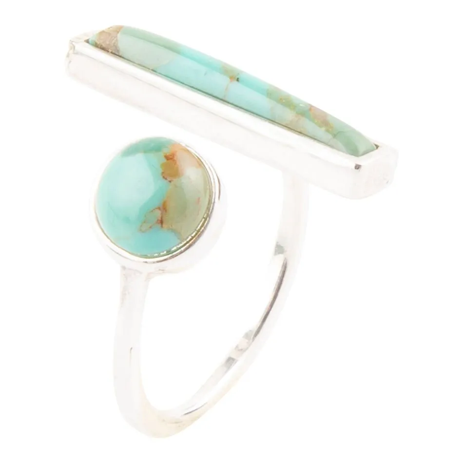 Blue Turquoise Size Adjustable Sterling Silver Ring sold by Zulily