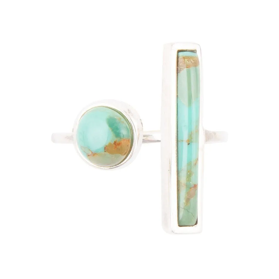 Blue Turquoise Size Adjustable Sterling Silver Ring sold by Zulily product image thumbnail 3