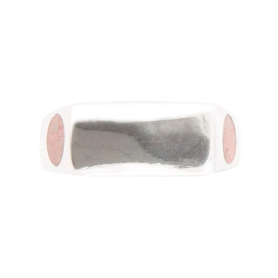 Signet Orange Sponge Coral and Sterling Silver In The Hole Ring sold by Zulily product image thumbnail 3