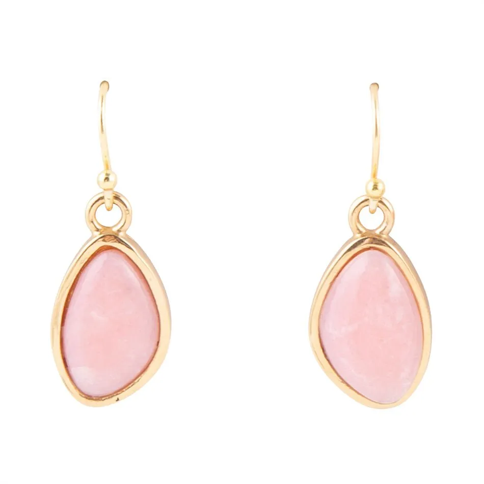 Pink Opal Golden Drop Earrings sold by Zulily
