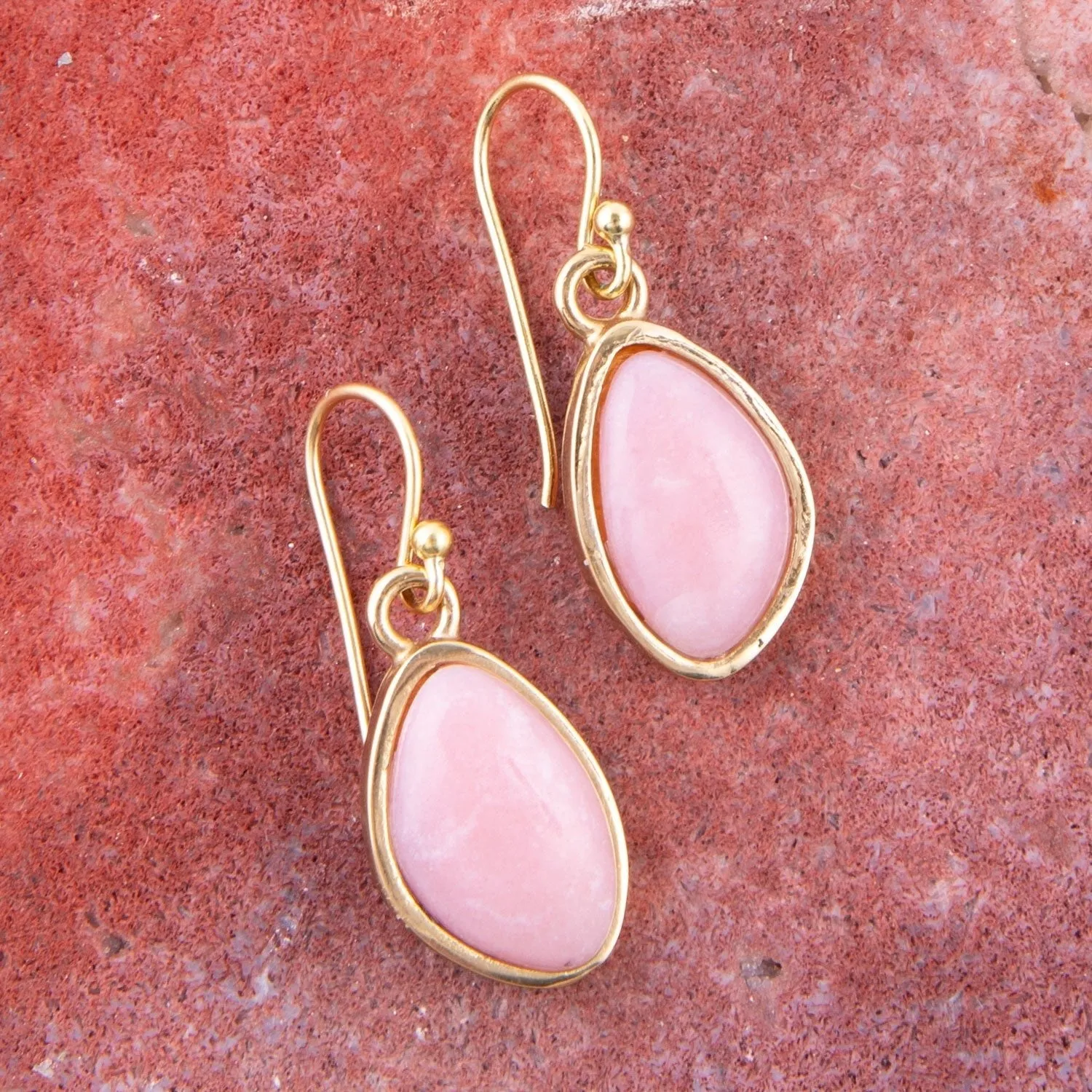 Pink Opal Golden Drop Earrings sold by Zulily product image thumbnail 2
