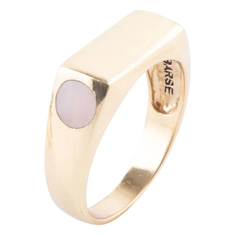 Signet Pink Opal and Bronze In The Hole Ring made by Zulily