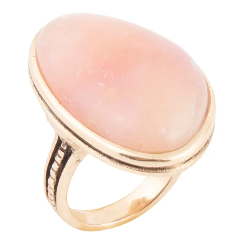 Pink Opal Golden Statement Ring made by Zulily