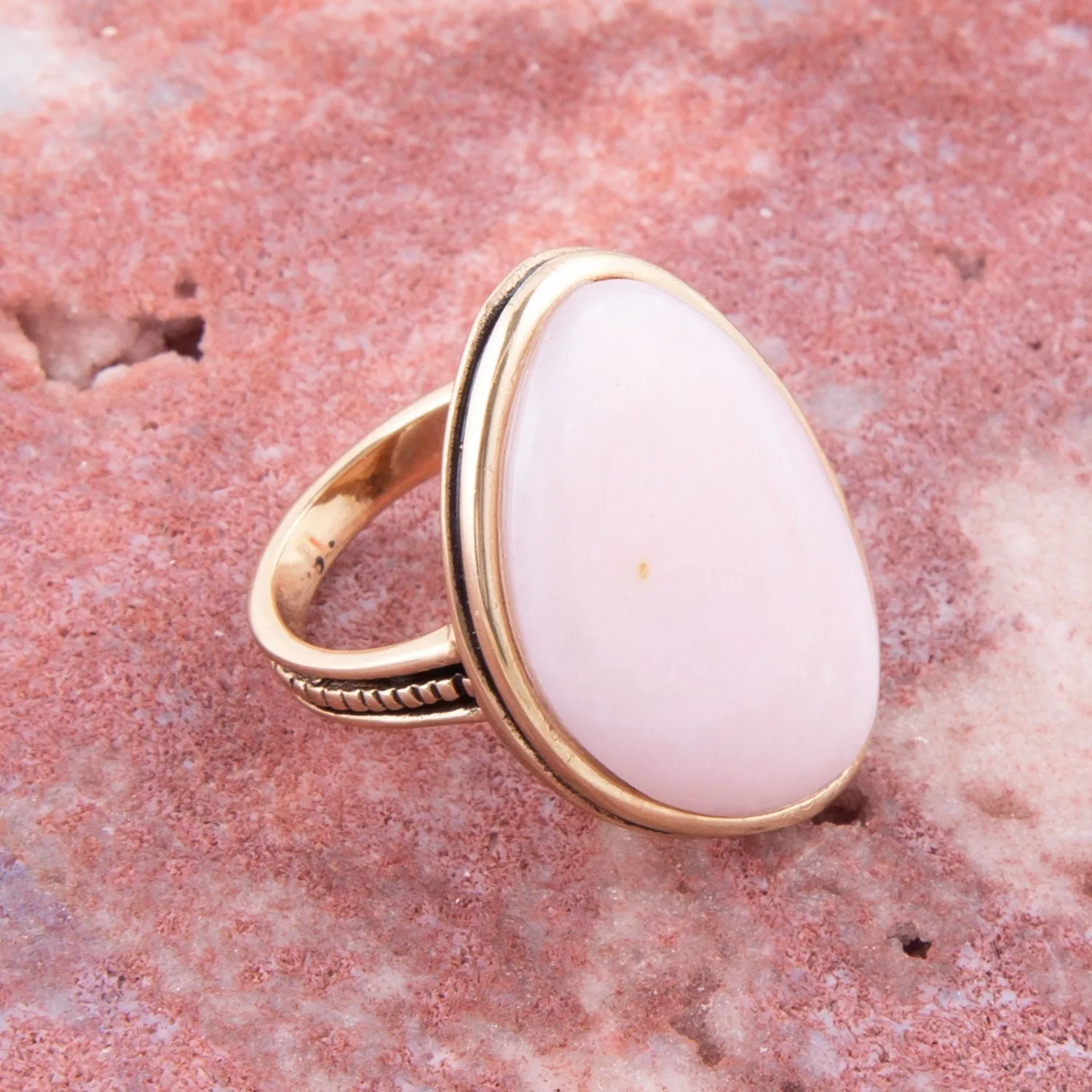 Pink Opal Golden Statement Ring sold by Zulily product image thumbnail 5