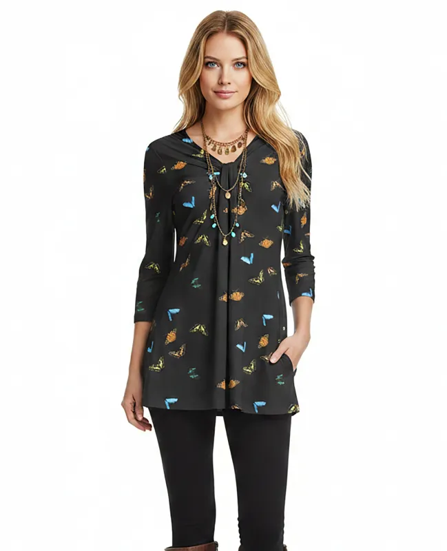 Lily by Firmiana Women's 3/4 Length Sleeve Draped Tunic Women's Apparel made by Zulily