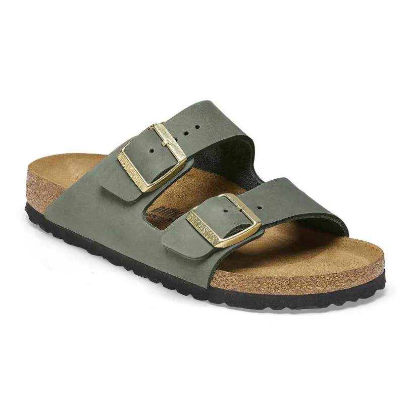 Birkenstock Unisex Arizona Nubuk Leather Thyme made by Birkenstock