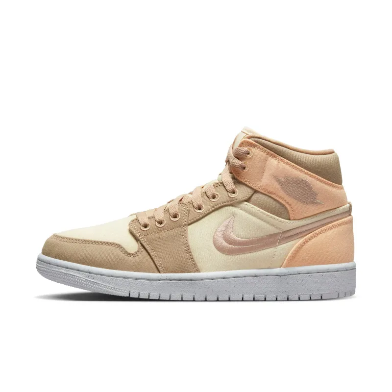 Air Jordan Women's Retro 1 Mid Se W 'Canvas Khaki' made by Jordan
