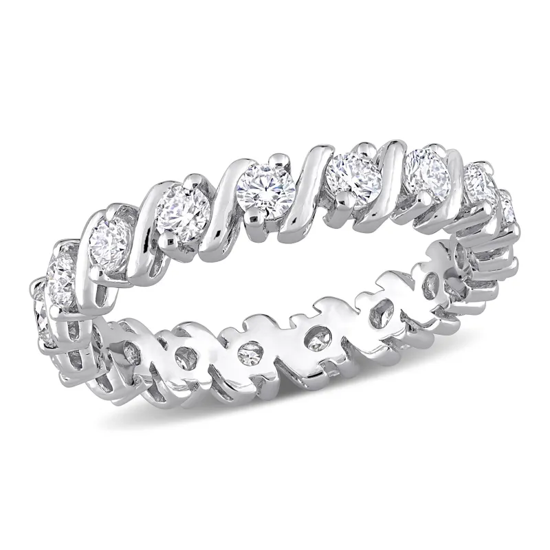 Sofia B. 1ct DEW Created Moissanite Eternity Band in Sterling Silver made by Zulily