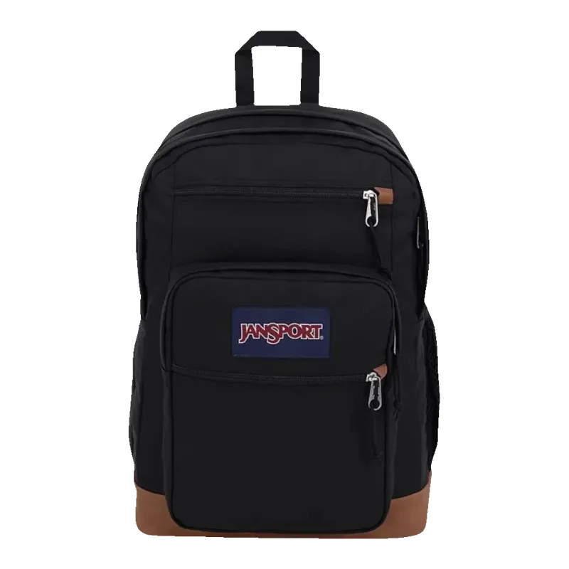 JanSport Cool Student Backpack 34L — Black Leather-Trim Laptop Pack made by Jansport
