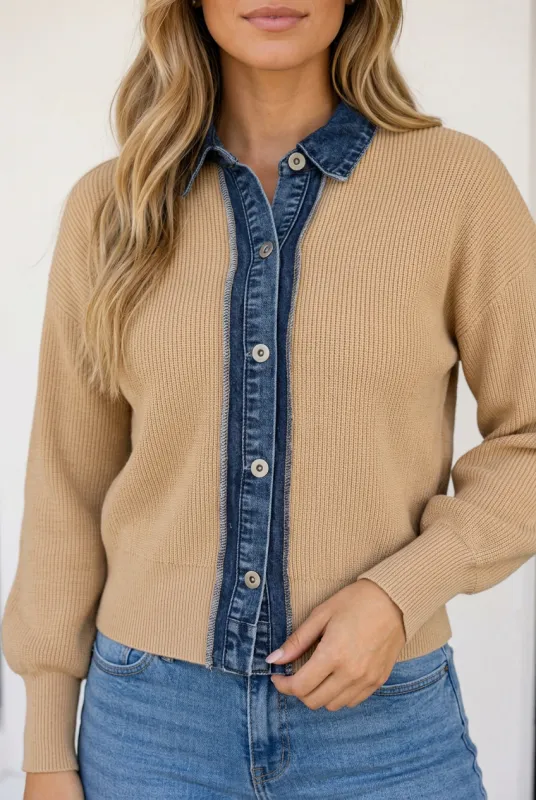 Desiree Long Sleeve Cardigan Long Sleeve Top made by Threaded Pear