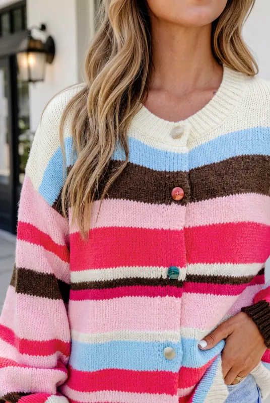 Fernanda Colorblock Drop Shoulder Cardigan made by Threaded Pear