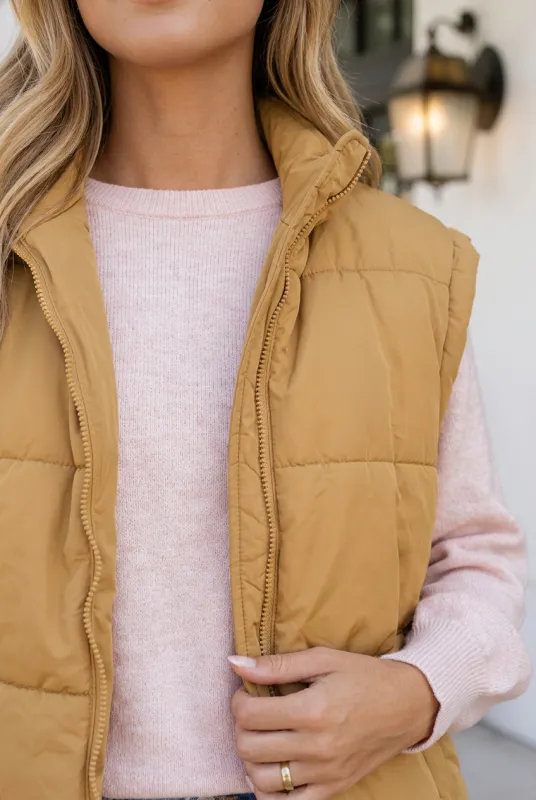 Jaine Collar Zip Winter Vest made by Threaded Pear