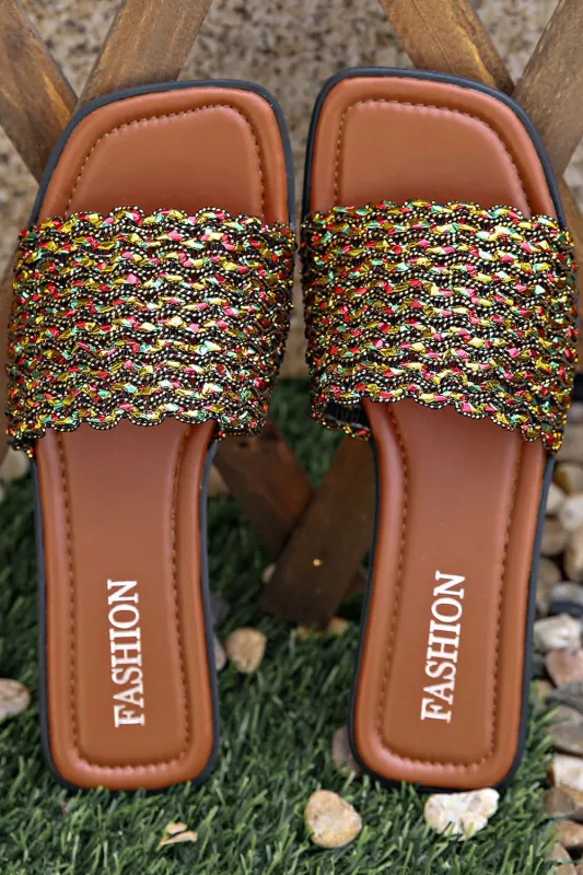 Alyssa Pu Leather Slippers made by Threaded Pear