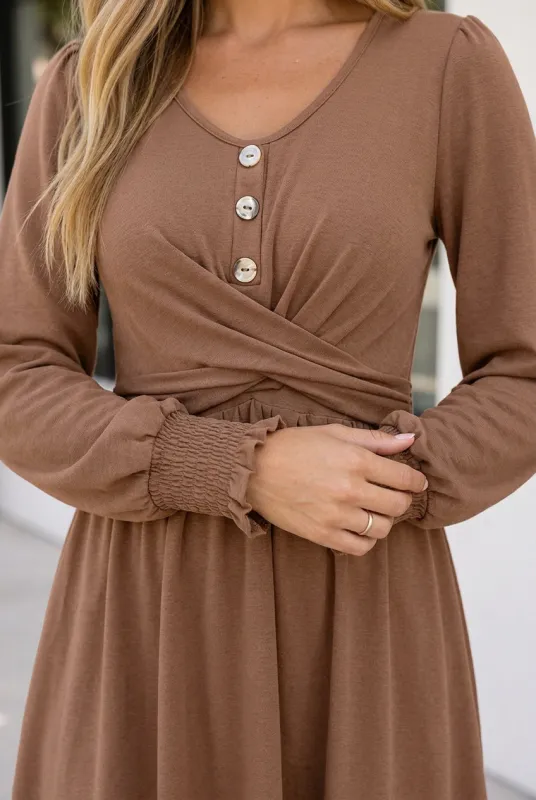 Megan Long Sleeve Mini Dress made by Threaded Pear