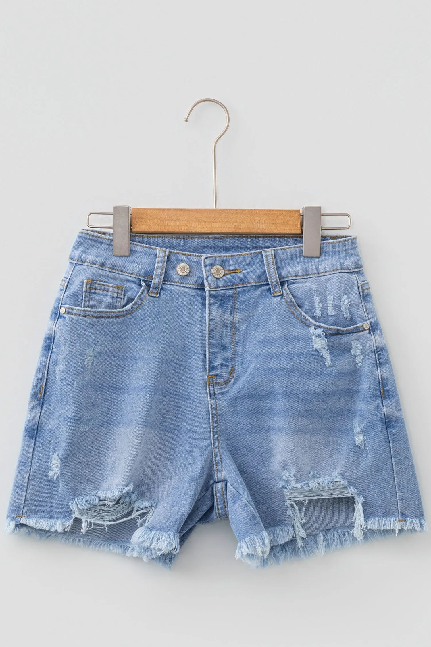 Saoirse Distressed Whiskery Shorts sold by Zulily