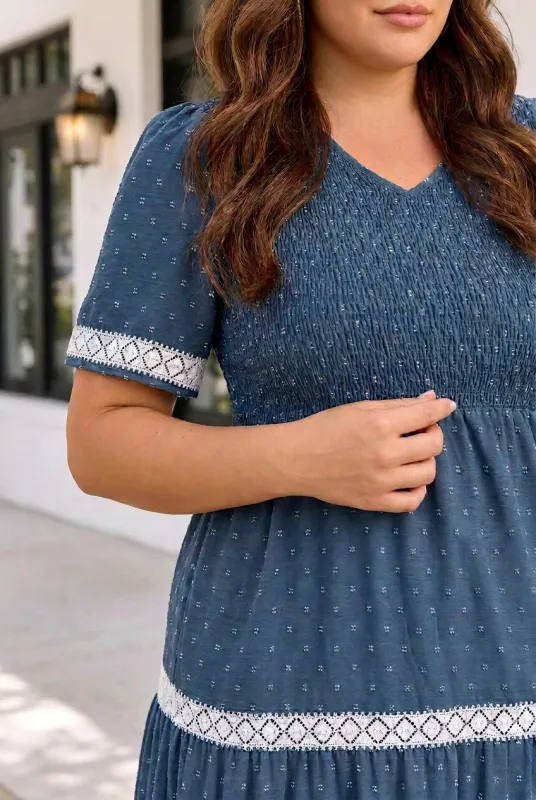 Nathalia Flared Midi PLUS Dress made by Threaded Pear