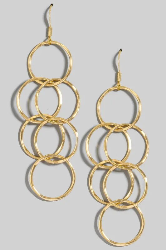 Nora Hoop Link Chain Dangle Earrings made by Threaded Pear