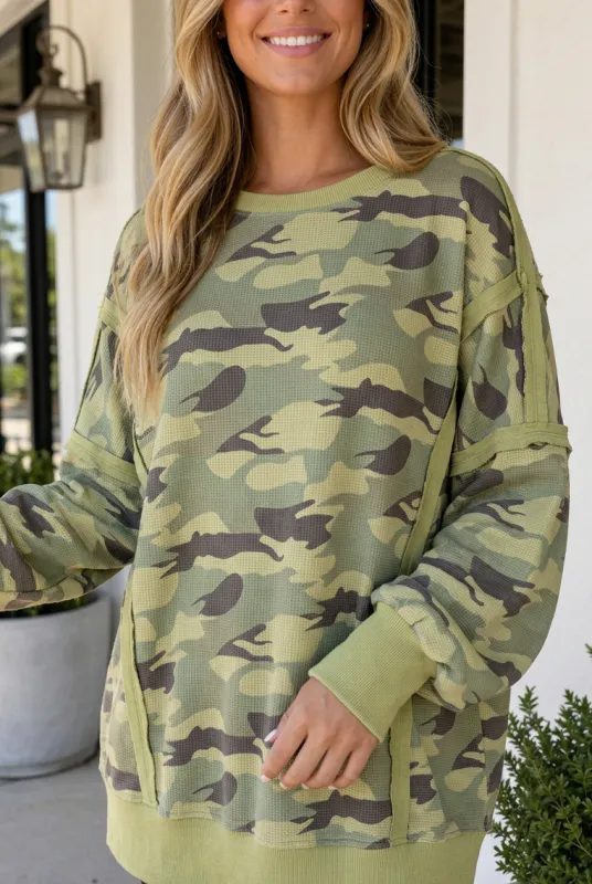 Piper Contrast Trim Oversized Long Sleeve Top made by Threaded Pear