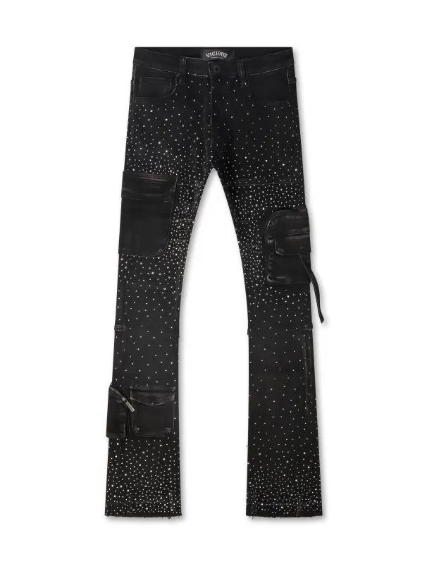 Vicious Denim All Over Rhinestone Jeans - Black made by Zulily