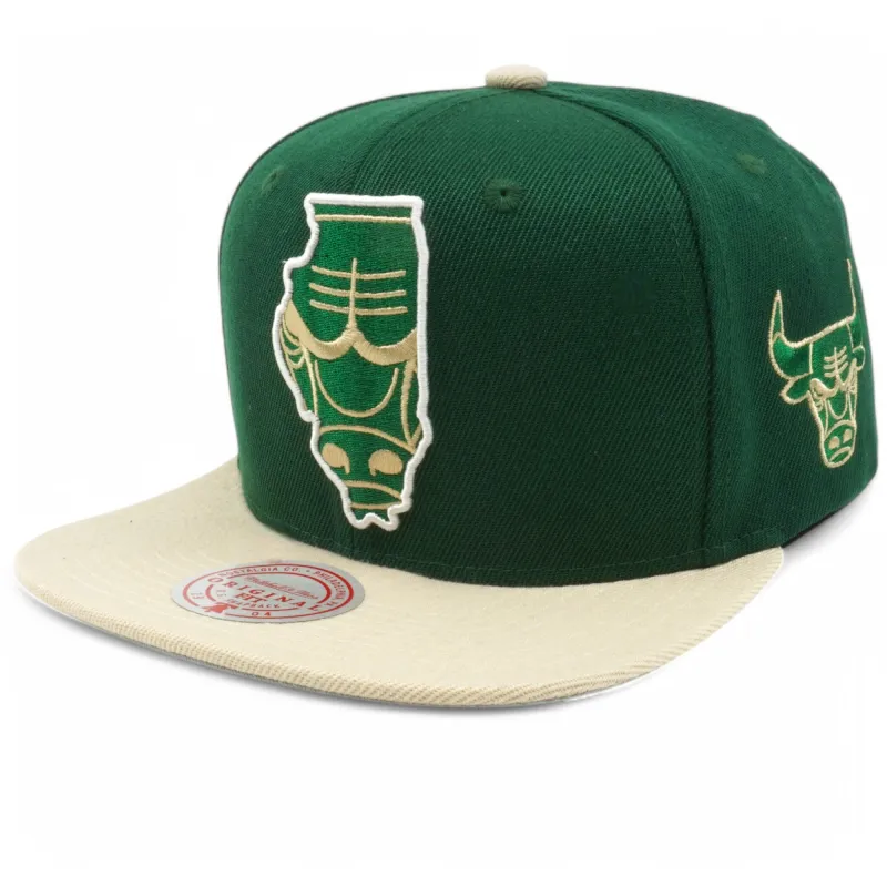 Mitchell & Ness Men's NBA State Outline Snapback Bulls Snapback Caps made by Mitchell & Ness
