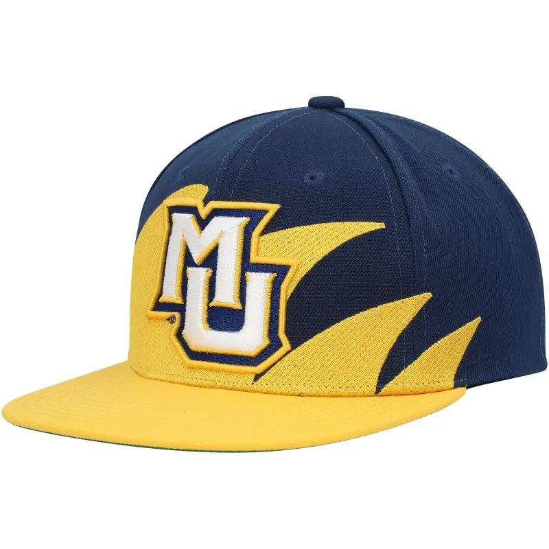 Mitchell & Ness Men's Ncaa Sharktooth Snapback Marquette Snapback Caps made by Mitchell & Ness