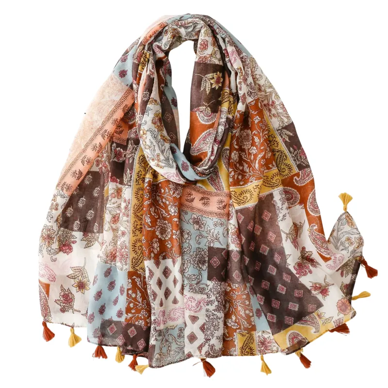 Patchwork Tassel Scarf made by Zulily