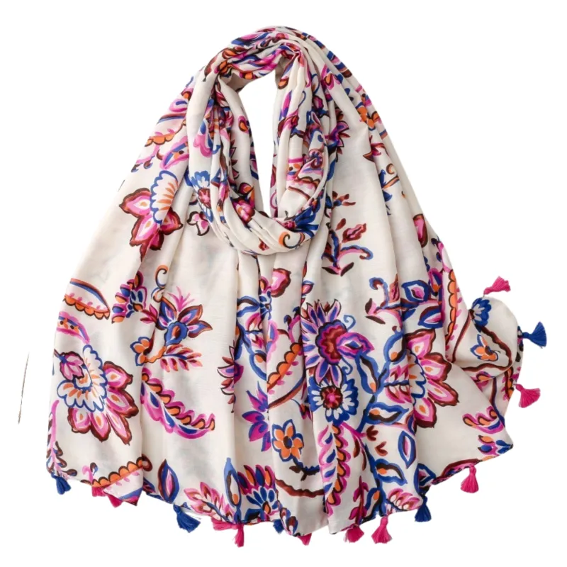 Vibrant Paisley Tassel Scarf made by Zulily