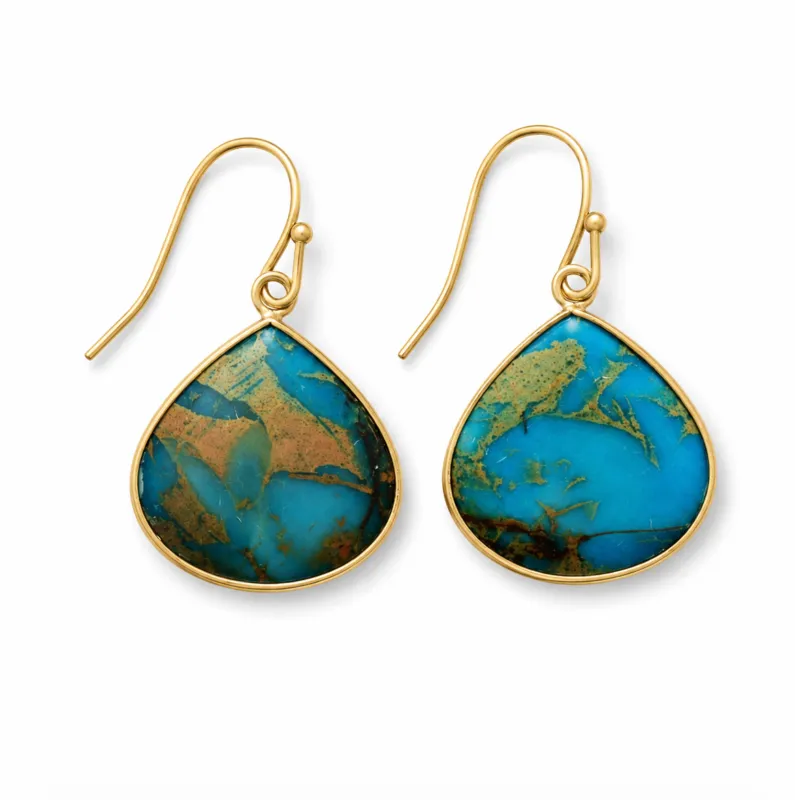 Teardrop Turquoise Jasper Gemstone Drop Earrings made by Zulily