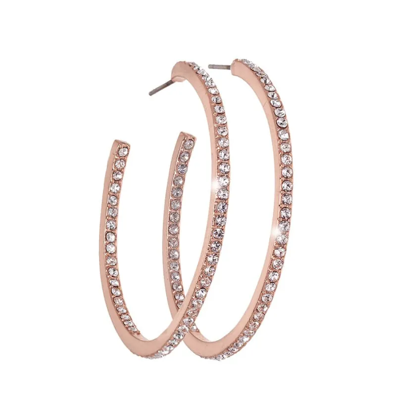Rosegold Swarovski Crystal Earrings – Dual Swarovski Crystal Double Sided Hoop Earrings By callura made by Zulily