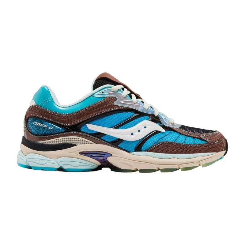 Saucony Mens Progrid Omni 9 Footpatrol Blue Brown made by Saucony