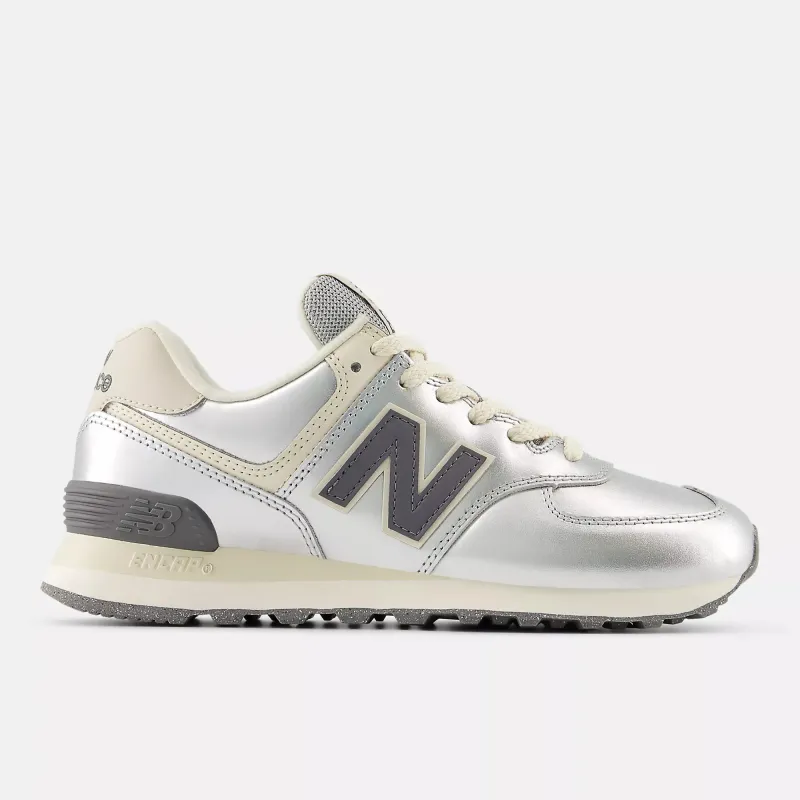 New Balance Womens 574 'Metallic Silver Artic Grey' made by New Balance