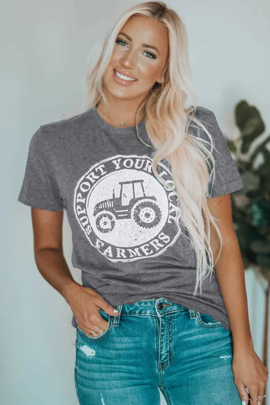 Threaded Pear SUPPORT YOUR LOCAL FARMERS Graphic Tee made by Threaded Pear
