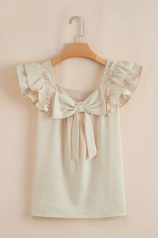Threaded Pear Katelyn Textured Bow Knot Blouse made by Threaded Pear
