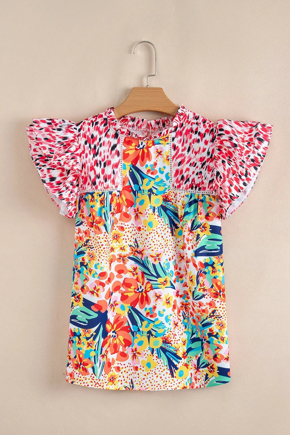 Keyla Floral Mixed Ruffle Cap Sleeve Blouse sold by Zulily product image thumbnail 4