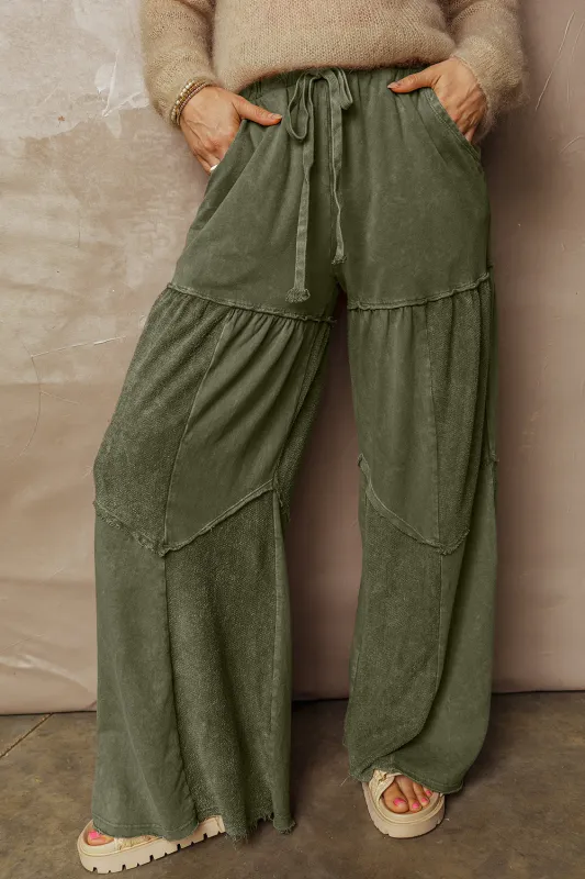 Threaded Pear Paisley Leg Patchwork Drawstring Pants made by Threaded Pear